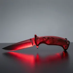 tactical knife, glow, reflection, wide angle, red epic 4 k