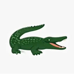 a logo showing a lacoste crocodile that has a tail that looks like broccoli