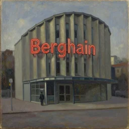 berghain, oil on canvas, old style