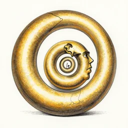 a medium - tip micron drawing of a golden spiral, faces appear, black ink, the artist is charles burns