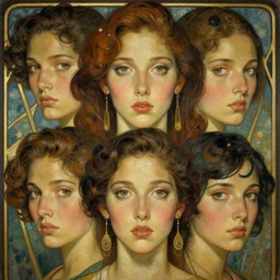 an art nouveau, ( streamline moderne ), multi - ethnic and multi - racial portrait in the style of charlie bowater, and in the style of donato giancola, and in the style of charles dulac. very large, clear, expressive, intelligent eyes. symmetrical, centered, ultrasharp focus, cinematic lighting, photorealistic digital painting, intricate ultra detailed.