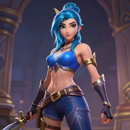 still of pretty Irelia (Wild Rift) in KDA More music video. 3d render, octane render, game art, realistic, highly detailed, trending on artstation, 4k, trending on artstation, pixar, cgsociety, unreal engine 5, redshift render, trending on artstation, blender, behance, cg