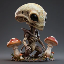 star wars alien with no eyes and holes on their head, mushroom, high - resolution hyperdetailed studio photo