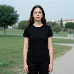 a portrait of a character in a scenic environment by marina abramovic