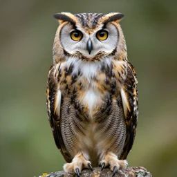 An owl with the body of a bear, standing up , 8k, ultra realistic, professional photography