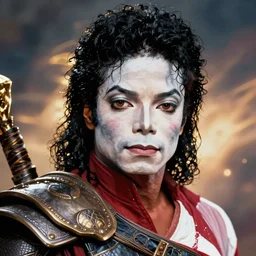 Kratos (God of war) with Michael Jackson face