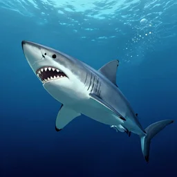 by of frazetta!! shark attack underwater