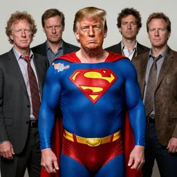 ripped physique Portrait Donald trumpwearing a superman costume lucian freud odd nerdrum john hoyland greg rutkowski chris cold andrew wyeth niel welliver peter doig robert rauschenberg mark ryden