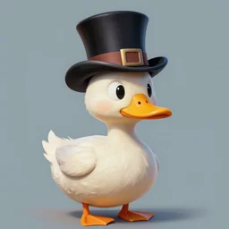a painting of a duck wearing a top hat, a digital painting by Jacob Duck, cgsociety, digital art, deviantart hd, speedpainting, zbrush