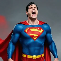 Superman yelllling