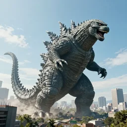 a massive kaiju monster attacking tokyo. photorealistic, cinematic, highly realistic render, wide view, wide angle, 8 k