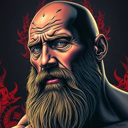 detailed dwayne johnson, long beard, dmt, by james gurney + intricate and vibrant work + portrait + trending on artstation + incredible gothic illustration + exquisite detail
