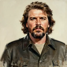 portrait of joseph stalin as an action hero on a movie poster from the 80s, airbrush painting