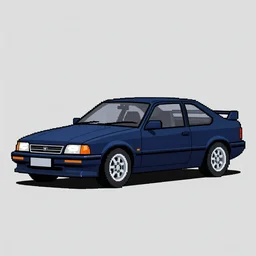 dark blue 1991 opel calibra pixel art