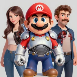 portrait of mario wearing cybernetic power armor. intricate painting by ross tran, magali villeneuve, and jeremy mann. mario color scheme