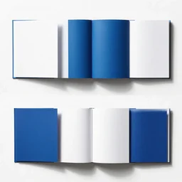 flatlay book collection, vivid colors, dramatic lighting, white and blue