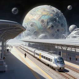 train station on alpha centauri, highly intricate matte painting, biosphere, by stanley artgerm lau, greg rutkowski, thomas kinkade, alphonse mucha, loish, norman rockwell