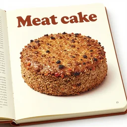 meat cake, 1970s recipe book photo