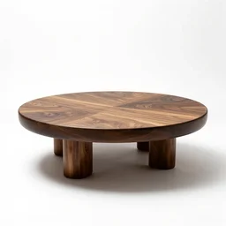handcrafted coffee table, photorealistic, isolated on a pure white background, centered, entire object in frame, sharp focus, soft studio lighting