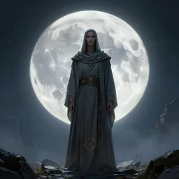 moon priest, fantasy apocalypse, digital art, 4 k, mmo