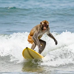 monkey surfing on a banana