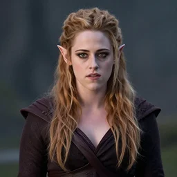 Kristen Stewart as a Drow Elf wizard.