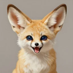 male fennec fursona, hypno eyes, mouth open, centered, looking forward, realistic painting, good shading, trending on artstation.