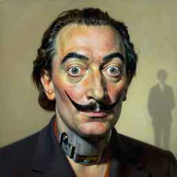 Salvador dali portrait half face robot,highly detailed, very coherent, painted by Francis Bacon and Edward Hopper, Wayne Barlowe, painted by James Gilleard, surrealism, airbrush,  art by JamesJean