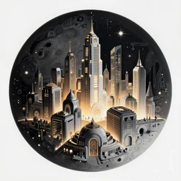 a futuristic city on the moon, matte painting, beautiful glowing lights, sci - fi, stunning, intricate, elegant. highly detailed, digital painting. artstation. smooth. sharp focus. illustration. art by artgerm and greg rutkowski and alphonse mucha