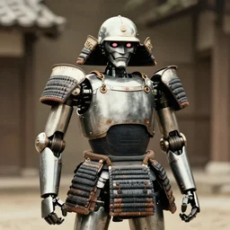 old photo of robot samurai by akira kurosawa