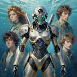 hyperdetailed underwater portrait of samus aran from metroid. by greg rutkowski, highly detailed, digital painting, artstation, smooth, sharp focus illustration, artstation hq. intricate, elegant. art by wlop and artgerm and greg rutkowski, alphonse mucha, medium shot. dan mumford, tomokazu matsuyama, takato yamamoto