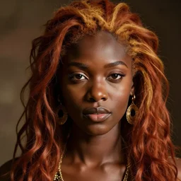 regal african with reddish gold hair