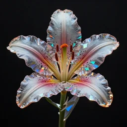 detailed surreal prism lily installation by chris wood, stunning, deep colors, caustics, 4 k photo, featured on behance