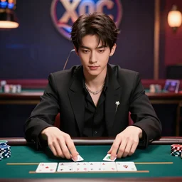 a high quality photo of handsome gigachad XQC gambling, photorealism, 8k, artstation