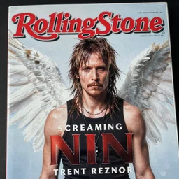 Screaming Trent Reznor singer songwriter NIN, Rolling Stone cover, ultrafine detail, private press, associated press photo, angelic photograph, masterpiece