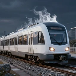 urban train made of Fractal flame,