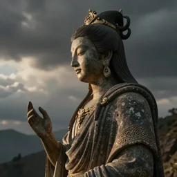 A realistic profile picture of a deity-of-language