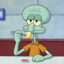 painting of squidward eating at a kfc, photorealistic, highly detailed, trending on artstation