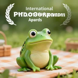 Little Pepe the Frog sitting on a picnic in the park. 25mm, focused, masterpiece, soft lights, International Photography Awards, photo by Steve Hanks