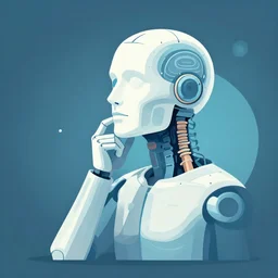 vector illustration of a thinking machine