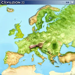 map of europe. screenshot from civilization 2.