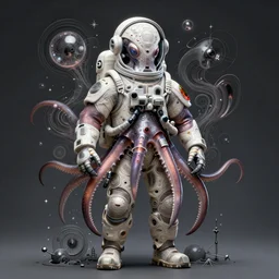 hyperrealistic portrait of a squid monster astronaut, full body portrait, well lit,  intricate abstract. cyberpunk,  intricate artwork, by Tooth Wu, wlop, beeple. octane render,in the style of Jin Kagetsu, James Jean and wlop, highly detailed, sharp focus, intricate concept art, digital painting, ambient lighting, 4k, artstation