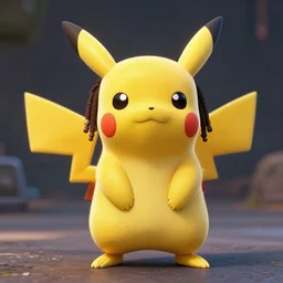 hyper - realistic portrait of pikachu as a rastaman, 8 k, 3 d, gta