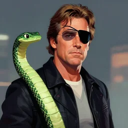Kurt Russell as Snake Plissken in Escape from New York, Eye patch, Greg rutkowski, Trending artstation, digital Art