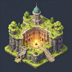 an isometric dungon, by greg rutkowski and games gurney, trending on artstation