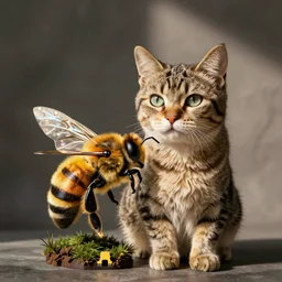 a hybrid made of a cat and a bee