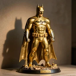 A golden Batman statue