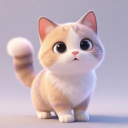 character design, pretty calico cat, big eyes, fluffy tail, cotton fur, pastel colours, shiny glitter, in the style of pixar animation, detailed, soft light, octane render, 4 k
