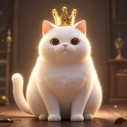 high resolution 4 k dark room warm lighting bright glowing halo body horror akihito tsukushi made in abyss design cats fat cat sitting on thrown with a crown golden eyes thrown room ruins covered in bioluminescent red moss warm colors and the smell of the sun a yellow cat with a large nose, paradise, war, aristocratic luminous otherworldly sky diamond dazzling glint of dreams,
