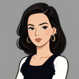 portrait of a woman in the style of mr cartoon